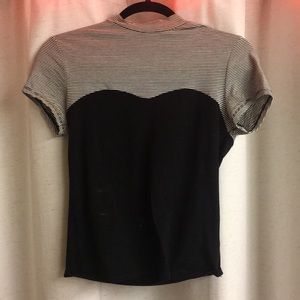 Black and white high neck top